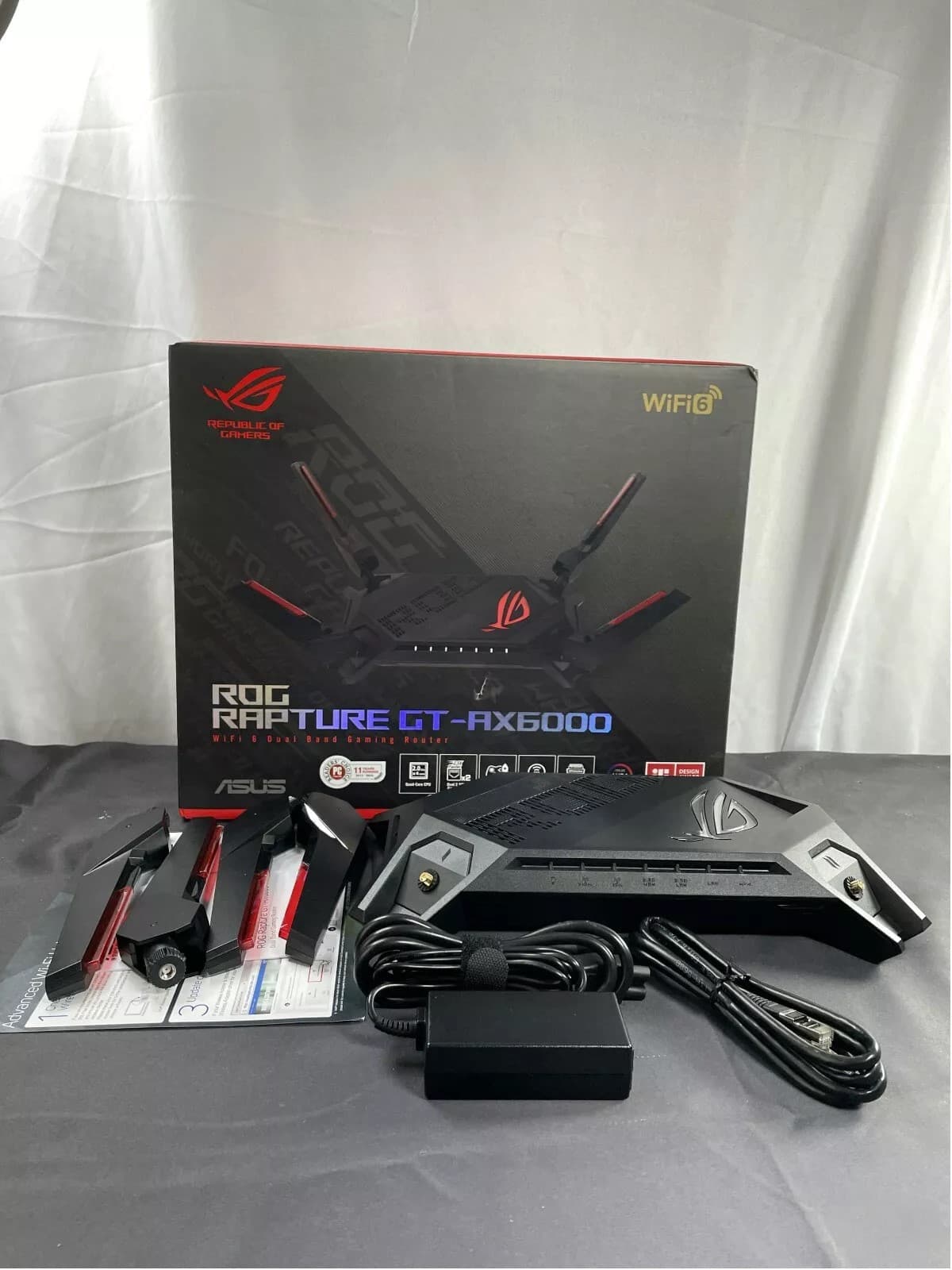 USED - Asus ROG Rapture GT-AX6000 Black Wireless WiFi 6 Dual Band Gaming Router thumbnail 10